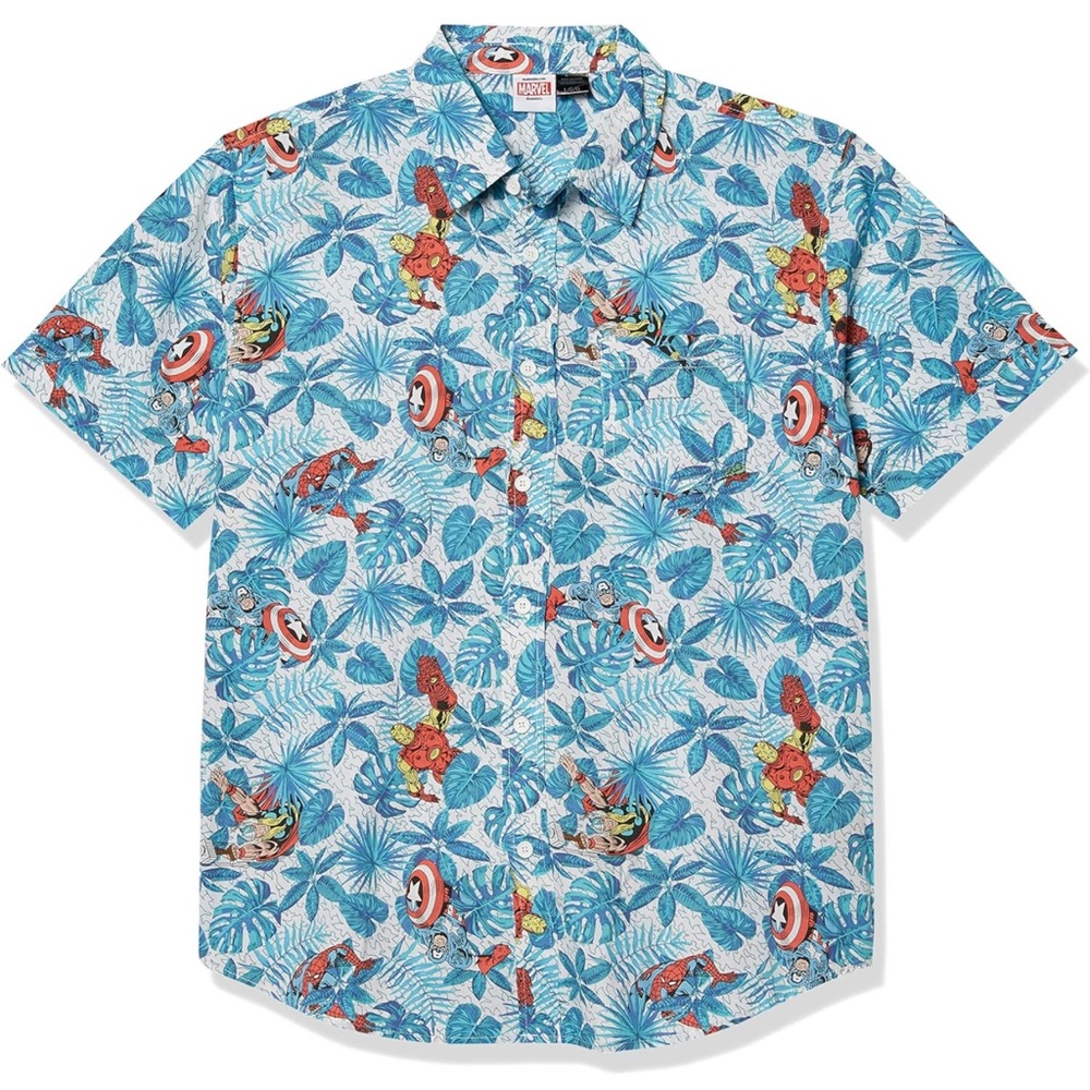 NWOT - Avengers Hawaiian shirt. Spider-Man, Captain America, Thor and Iron man!